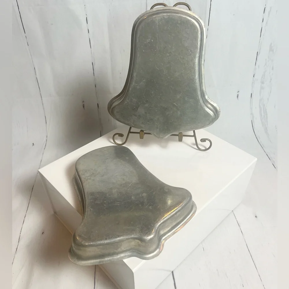 Vintage Aluminum Bell Cake Pans Set of 2 - Wedding, Christmas & Bridal Shower